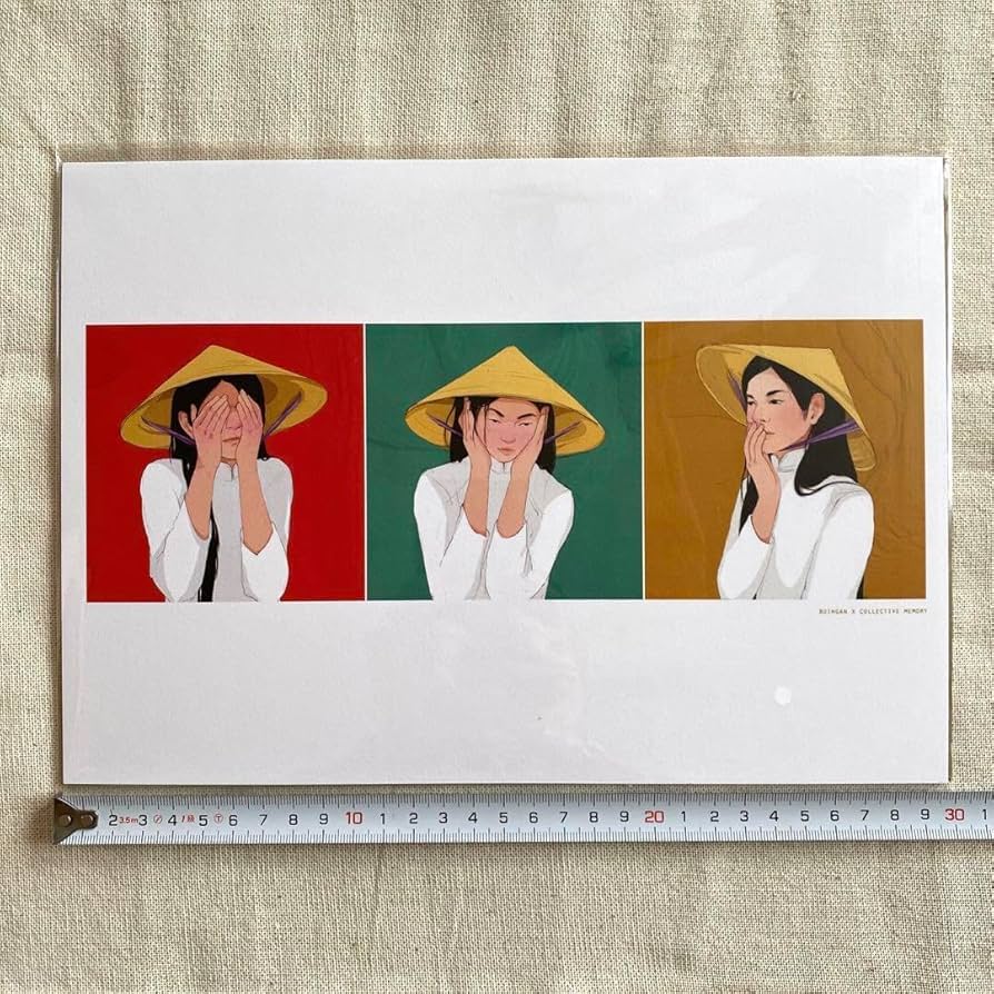 ベトナム絵画　値下げ　絵画　「春の詩（うた）」アオザイ ベトナム絵画 値下げ 絵画 「春の詩（うた）」アオザイ ベトナム
